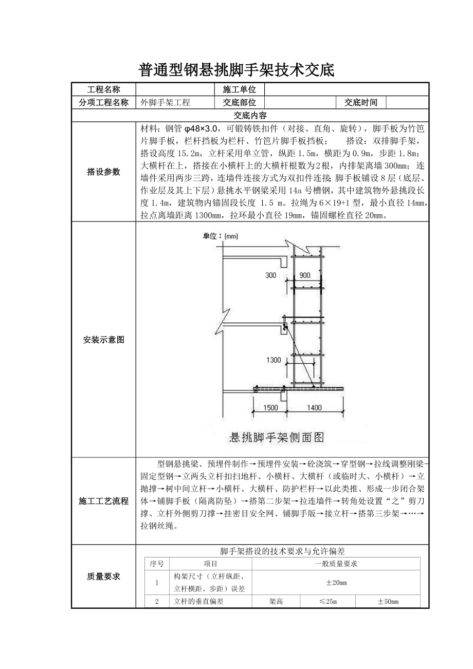 普通型钢悬挑脚手架技术交底附图丰富.doc_第1页