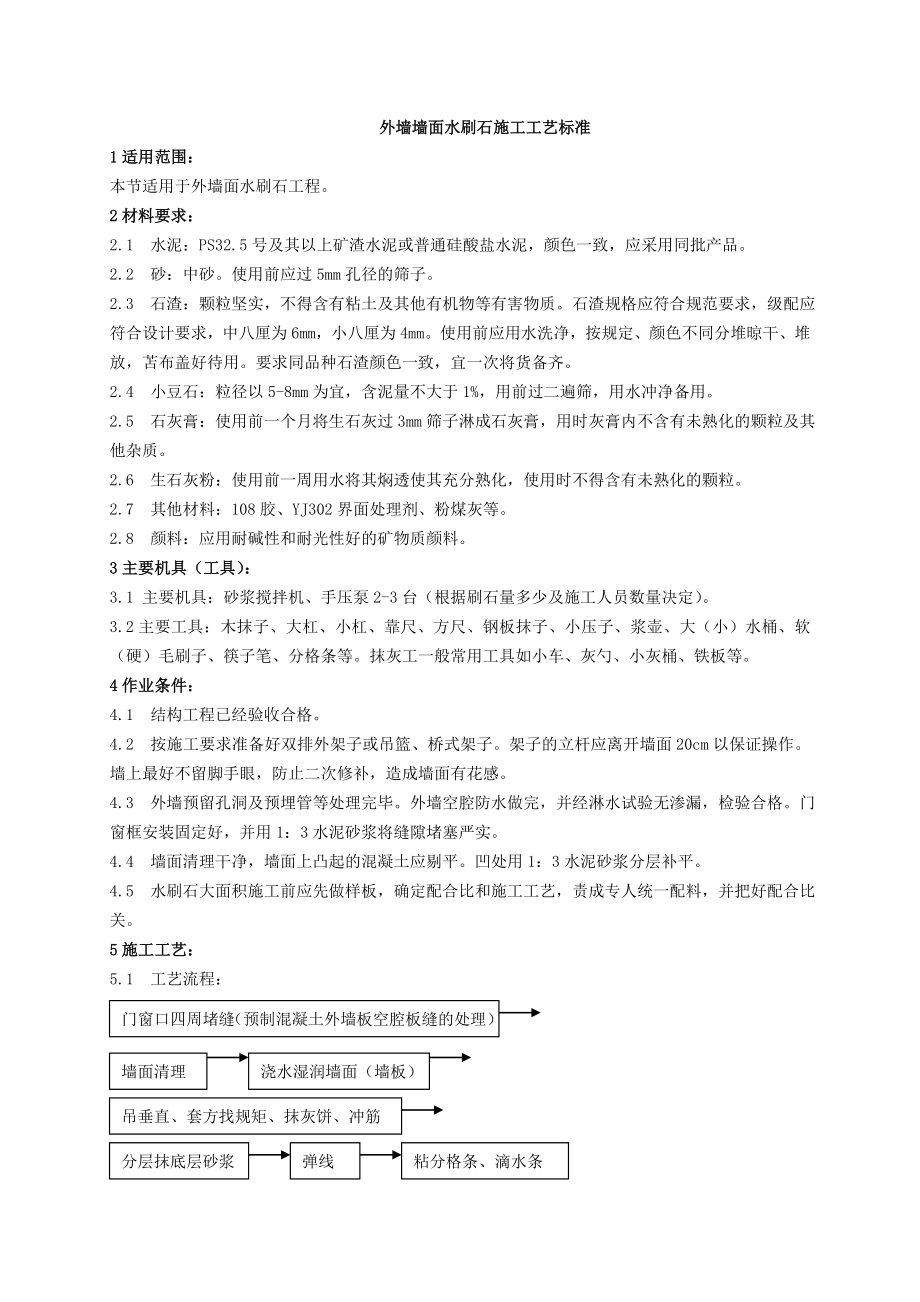 外墙墙面水刷石施工施工工艺.doc_第1页