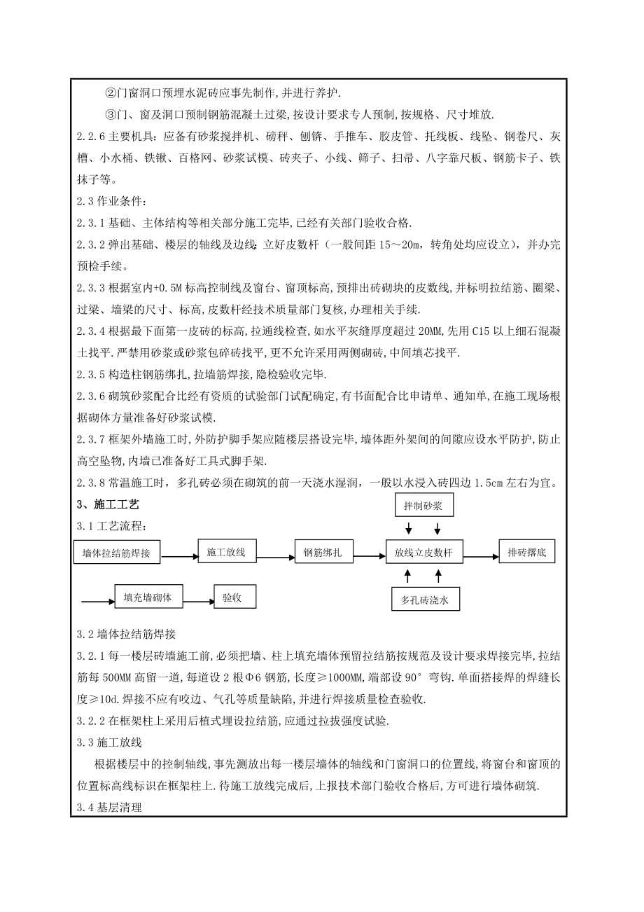 地下室工程填充墙砌体技术交底.doc_第2页