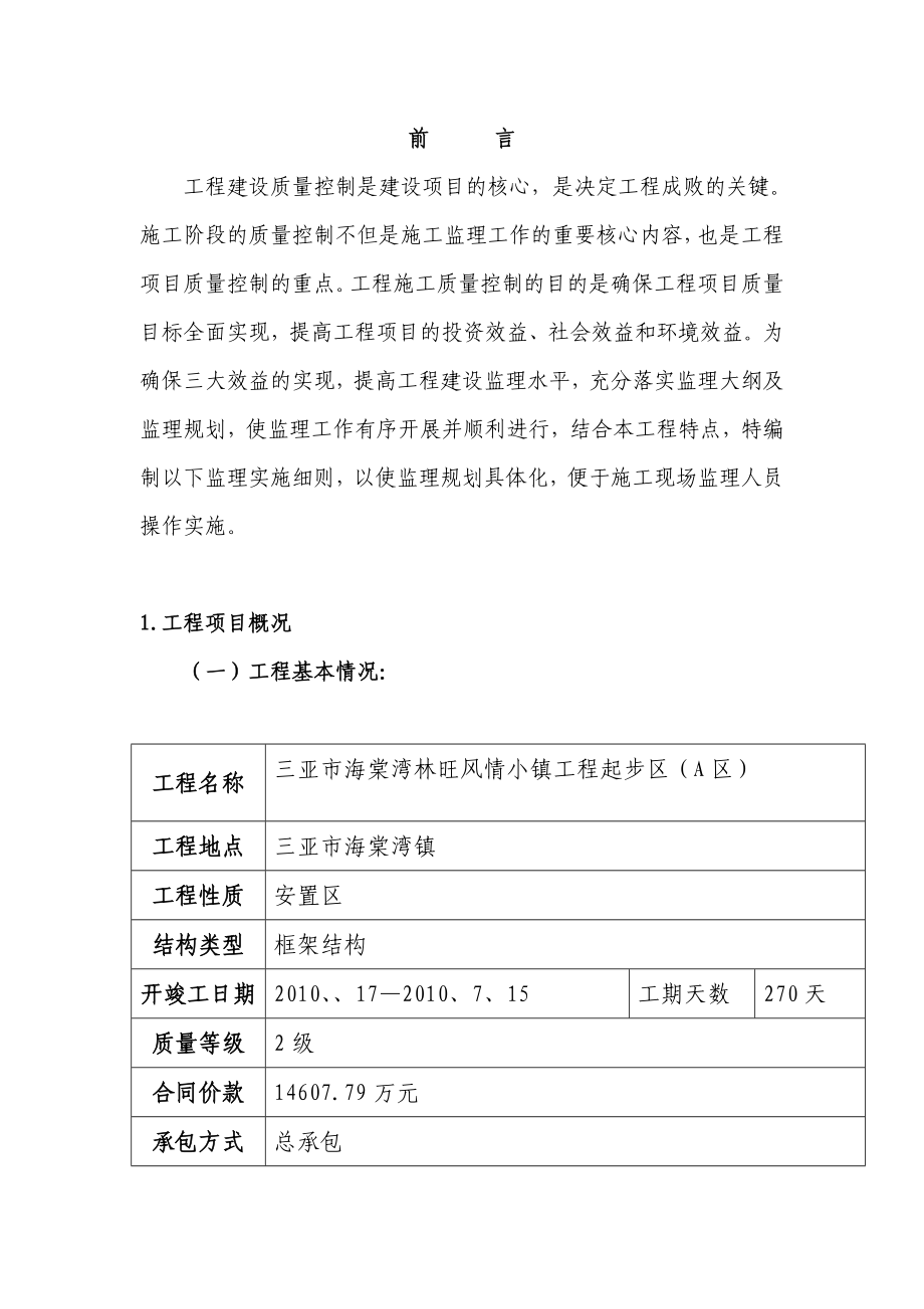 海南某建筑工程土建监理细则.doc_第1页