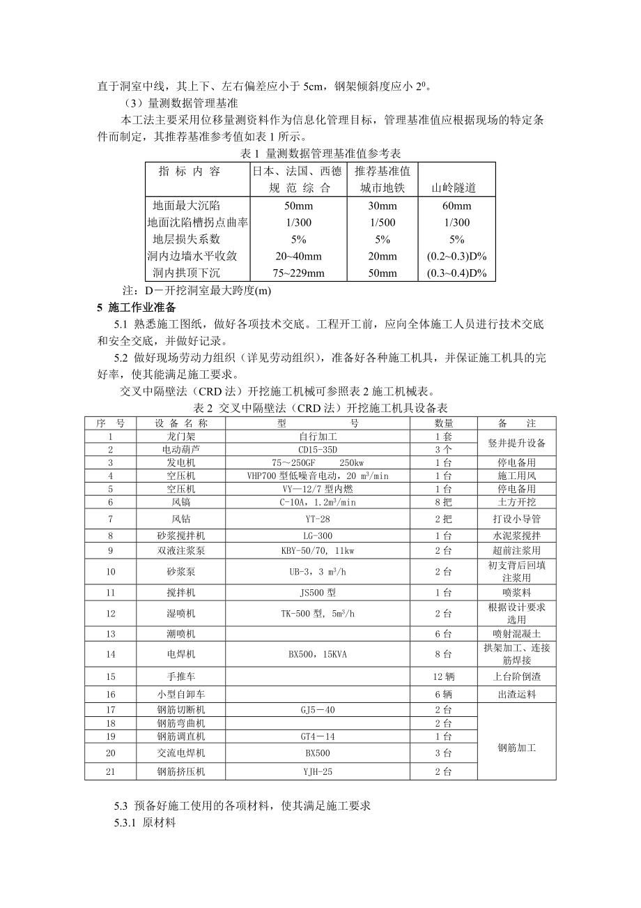 某工程公司隧道工程CRD工法开挖作业指导书.doc_第3页