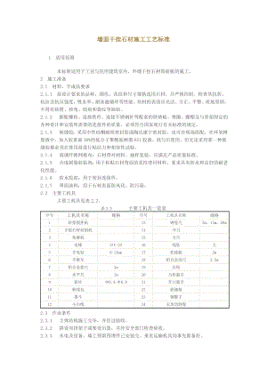 室内外墙面干挂石材施工工艺标准饰面板.doc