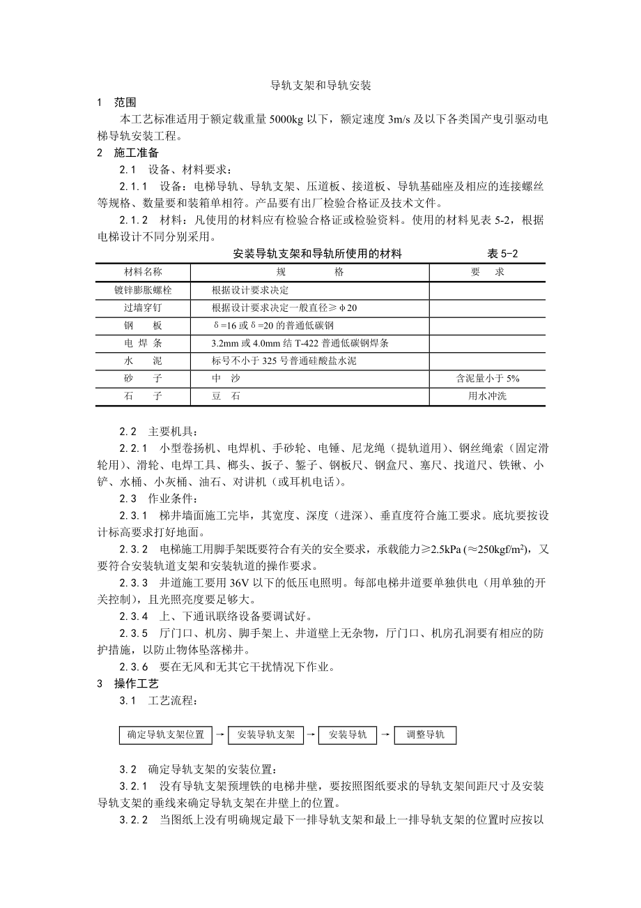 电梯导轨支架和导轨安装工艺.doc_第1页