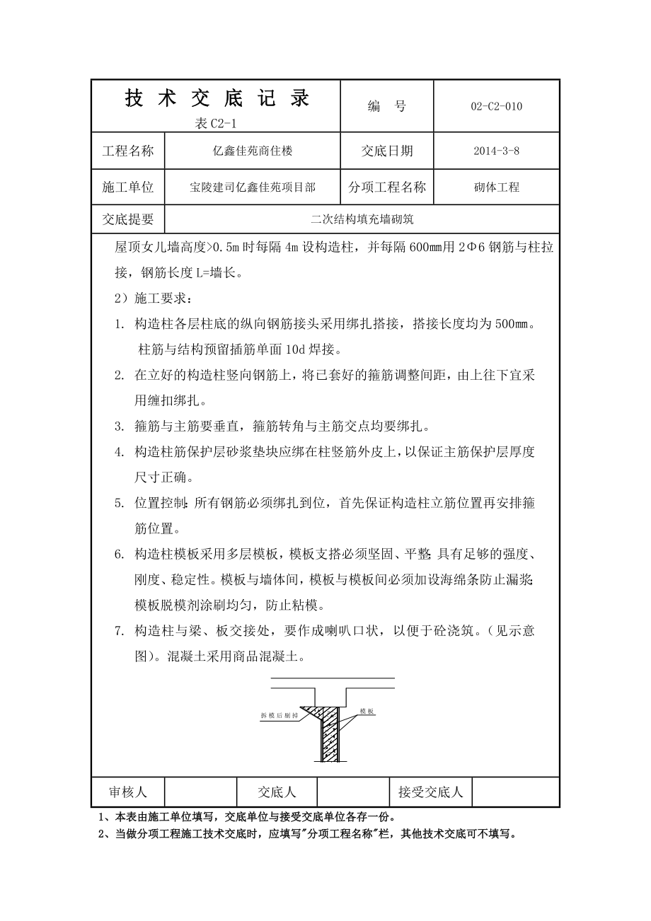 商住楼二次结构填充墙砌筑技术交底.doc_第3页