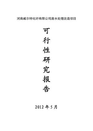 河南某公司废水处理改造项目可行性研究报告.doc