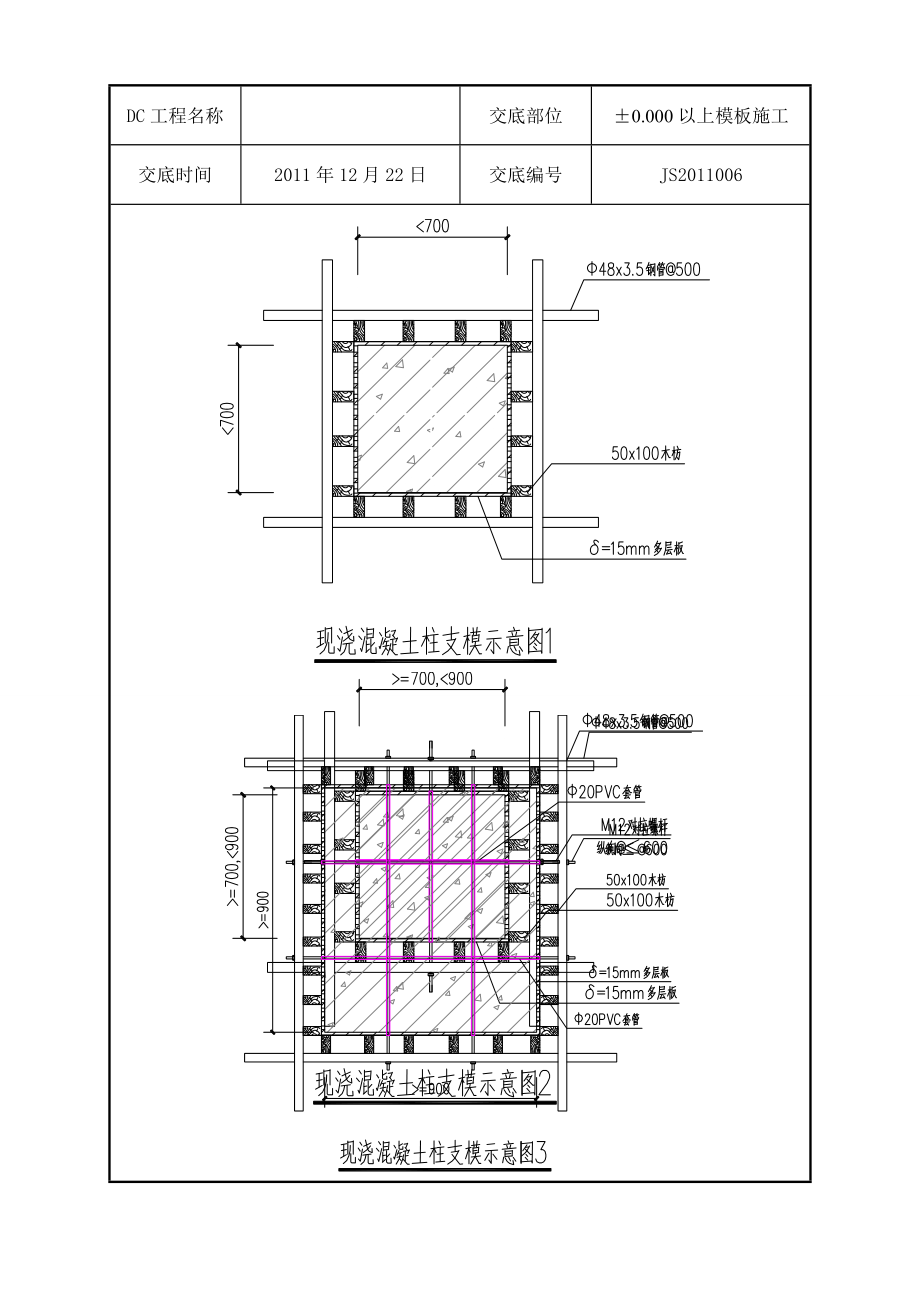 ±0.000以上模板工程技术交底（附节点详图）.doc_第3页