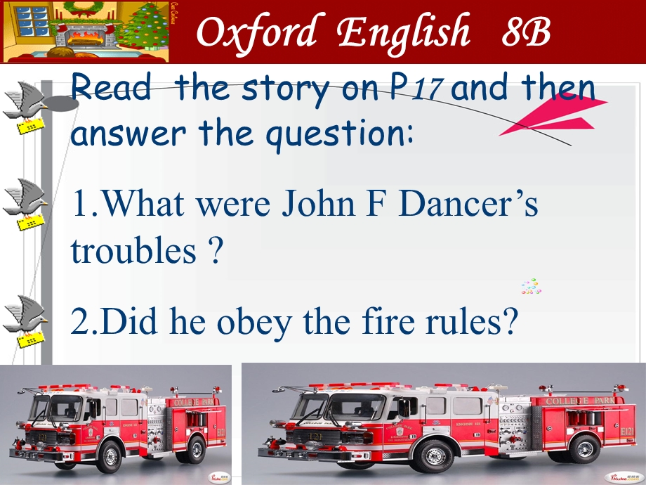 上海版牛津初中英语课件8B Chapter 2 Reading Blind man andeyes in fire drama.ppt_第3页