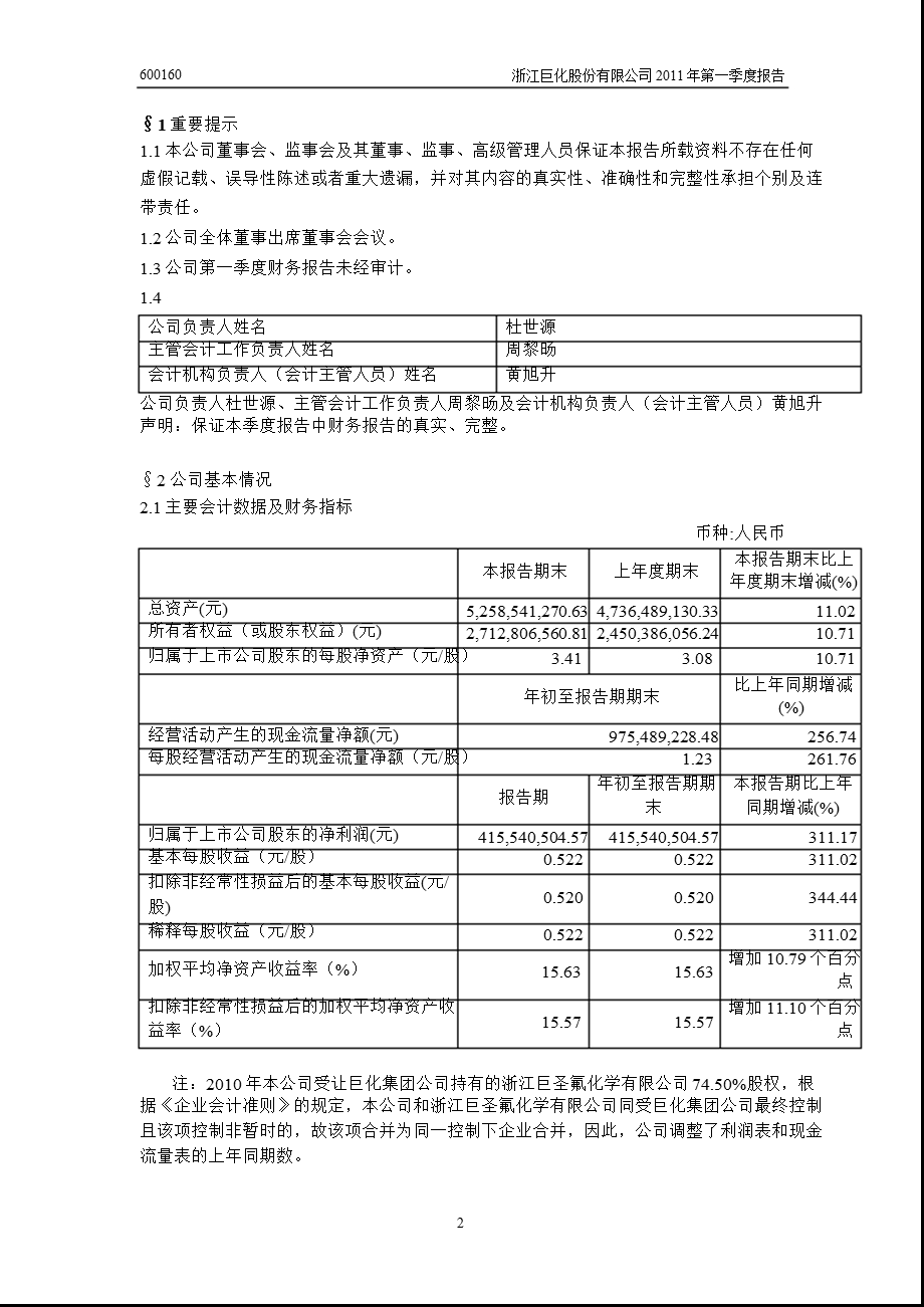 600160巨化股份第一季度季报.ppt_第3页