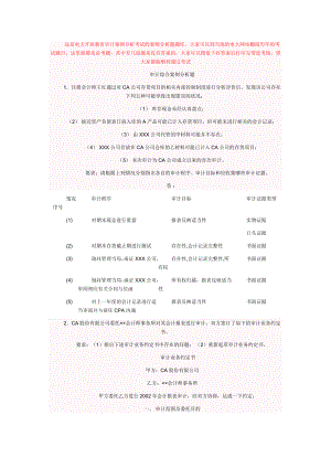 电大 审计案例分析 案例分析题库 必考小抄.doc