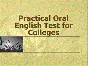 口语考试 Practical Oral English Test for Colleges.ppt