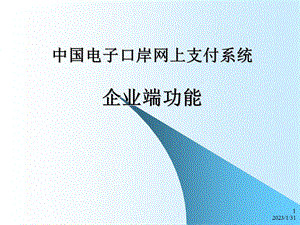 中国电子口岸网上支付系统.ppt