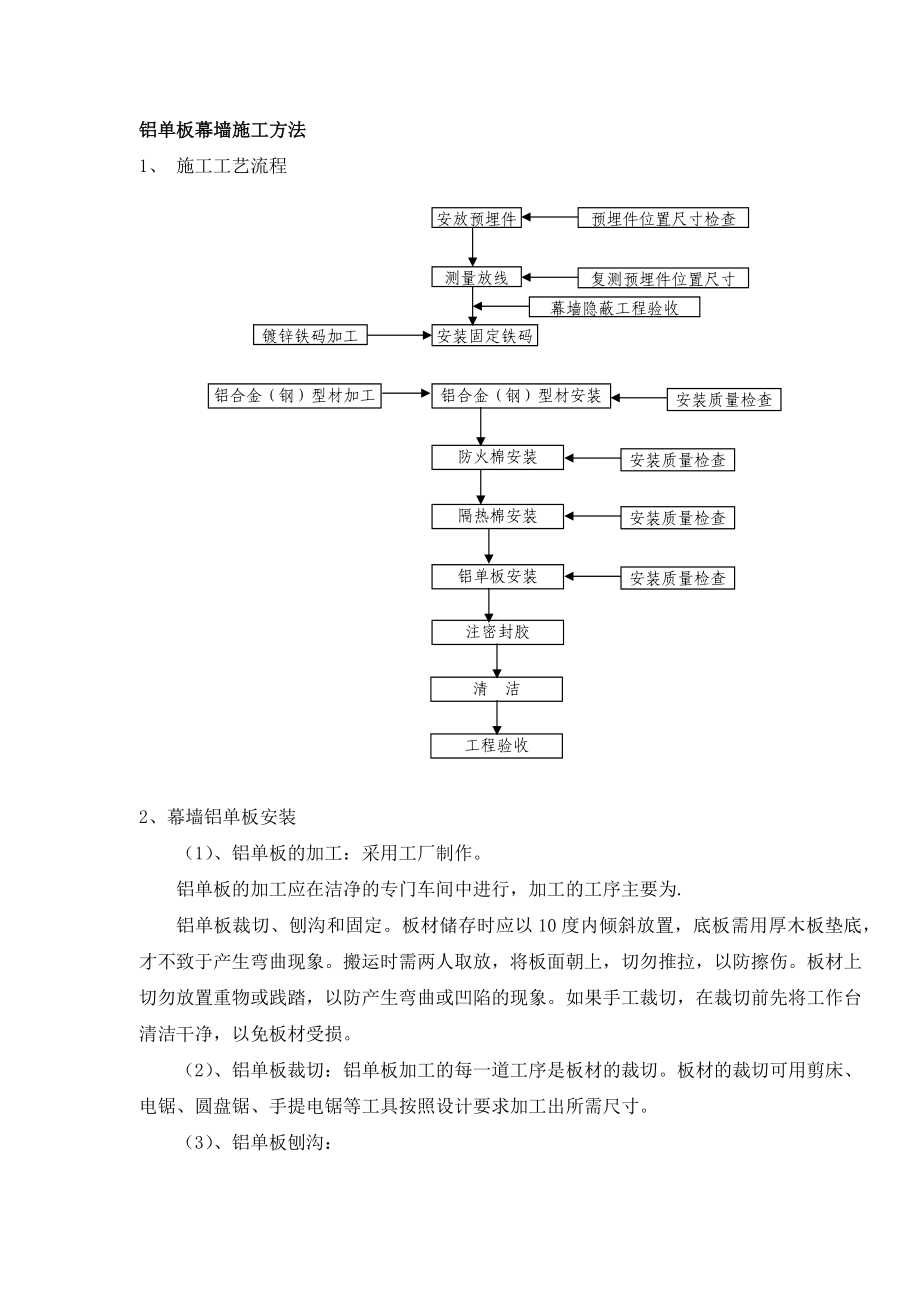 铝单板幕墙施工工艺.docx_第1页