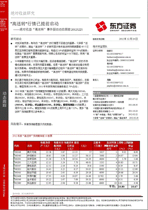 绝对收益“高送转”事件驱动策略动态跟踪：“高送转”行情提前启动1224.ppt