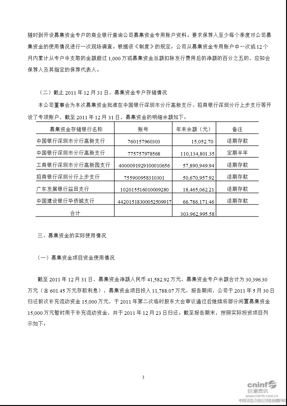 同洲电子：关于募集资金使用情况的专项报告.ppt_第3页