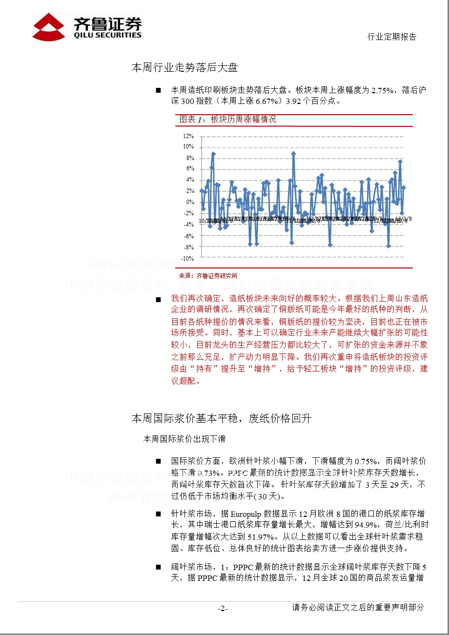 造纸轻工行业：国内浆价有所上涨130203.ppt_第2页