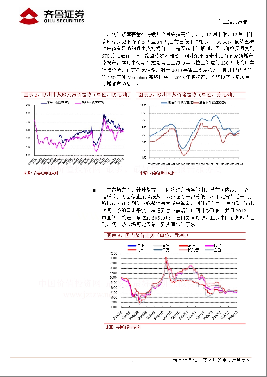 造纸轻工行业：国内浆价有所上涨130203.ppt_第3页