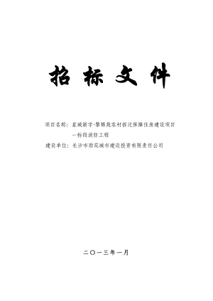 长沙某保障房建设消防工程招标文件.doc