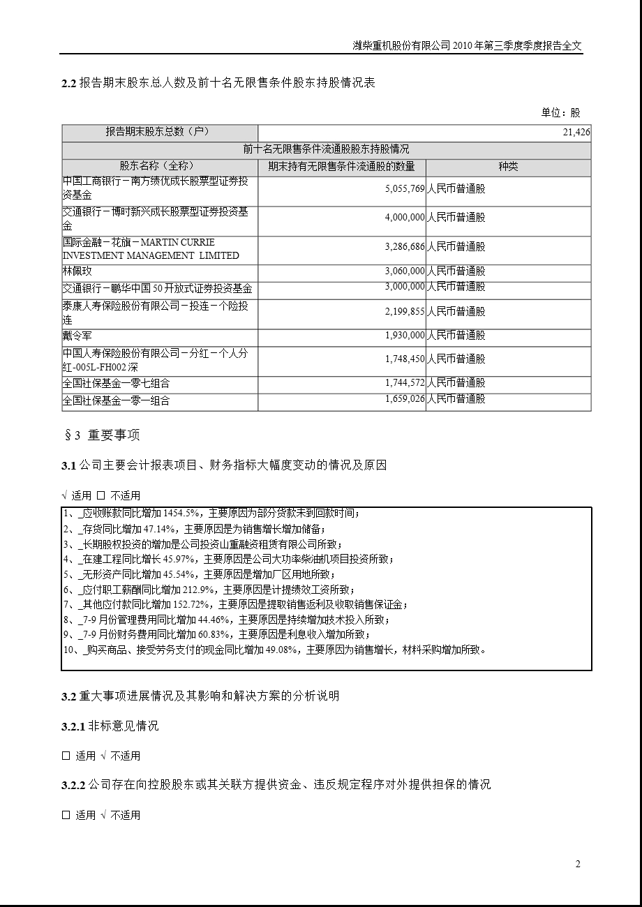 潍柴重机：第三季度报告全文.ppt_第2页