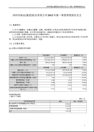 深振业Ａ：第一季度报告全文.ppt