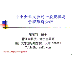 【管理咨询PPT】中小企业成长的一般规律与管理障碍分析.ppt