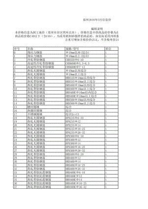 郑州年5月建设工程材料信息价.xls