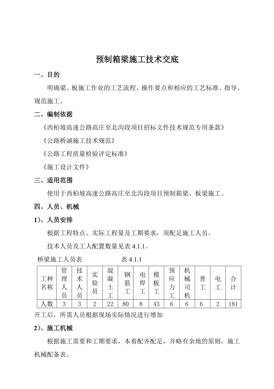 高速公路工程预制箱梁技术交底河北.doc_第1页