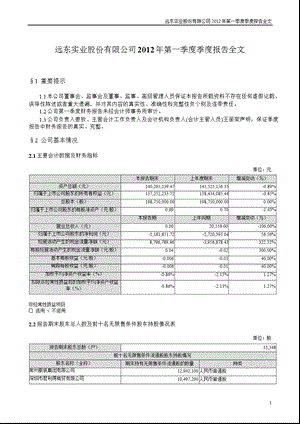 ST 远东：第一季度报告全文.ppt