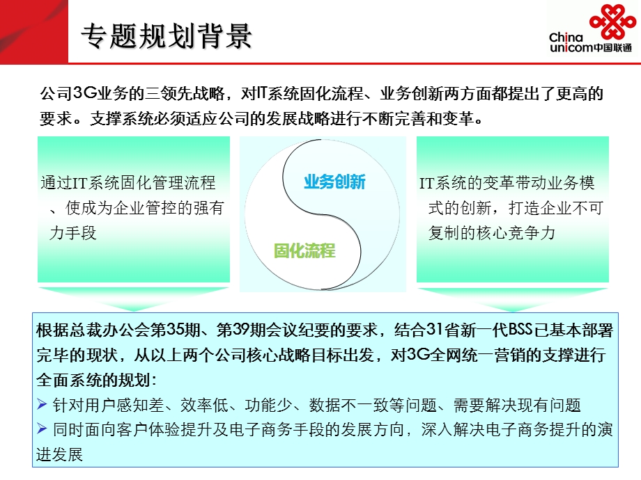 中国联通3G全网统一营销服务支撑专题规划汇报.ppt_第3页