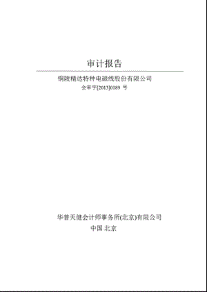 600577精达股份审计报告.ppt