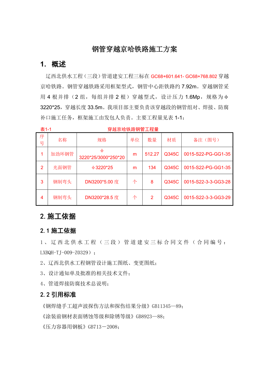 辽宁某供水工程钢管穿越铁路施工方案.doc_第2页