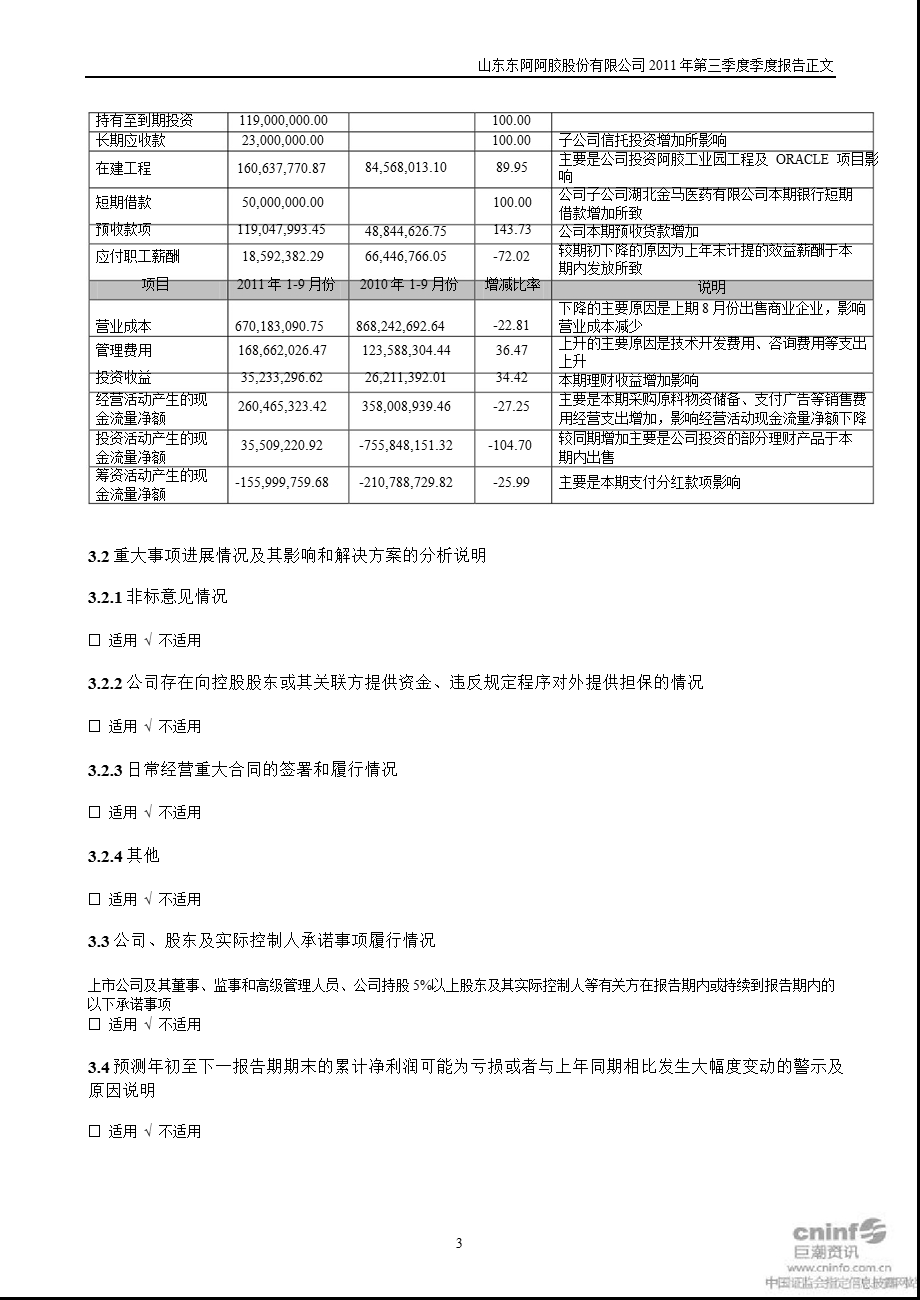 东阿阿胶：第三季度报告正文.ppt_第3页