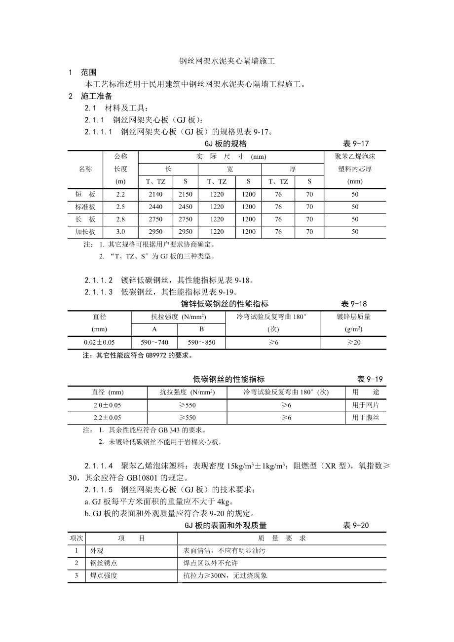 钢丝网架水泥夹心隔墙施工工艺.doc_第1页