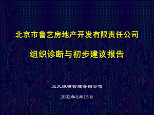 北大纵横北京市鲁艺房地产开发有限责任公司组织诊断与初步建议报告.ppt