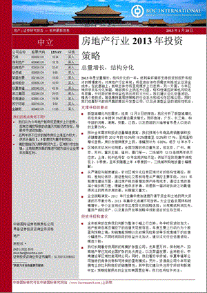 房地产行业投资策略：总量增长结构分化0129.ppt