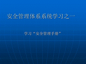 安全管理体系系统学习之一.ppt