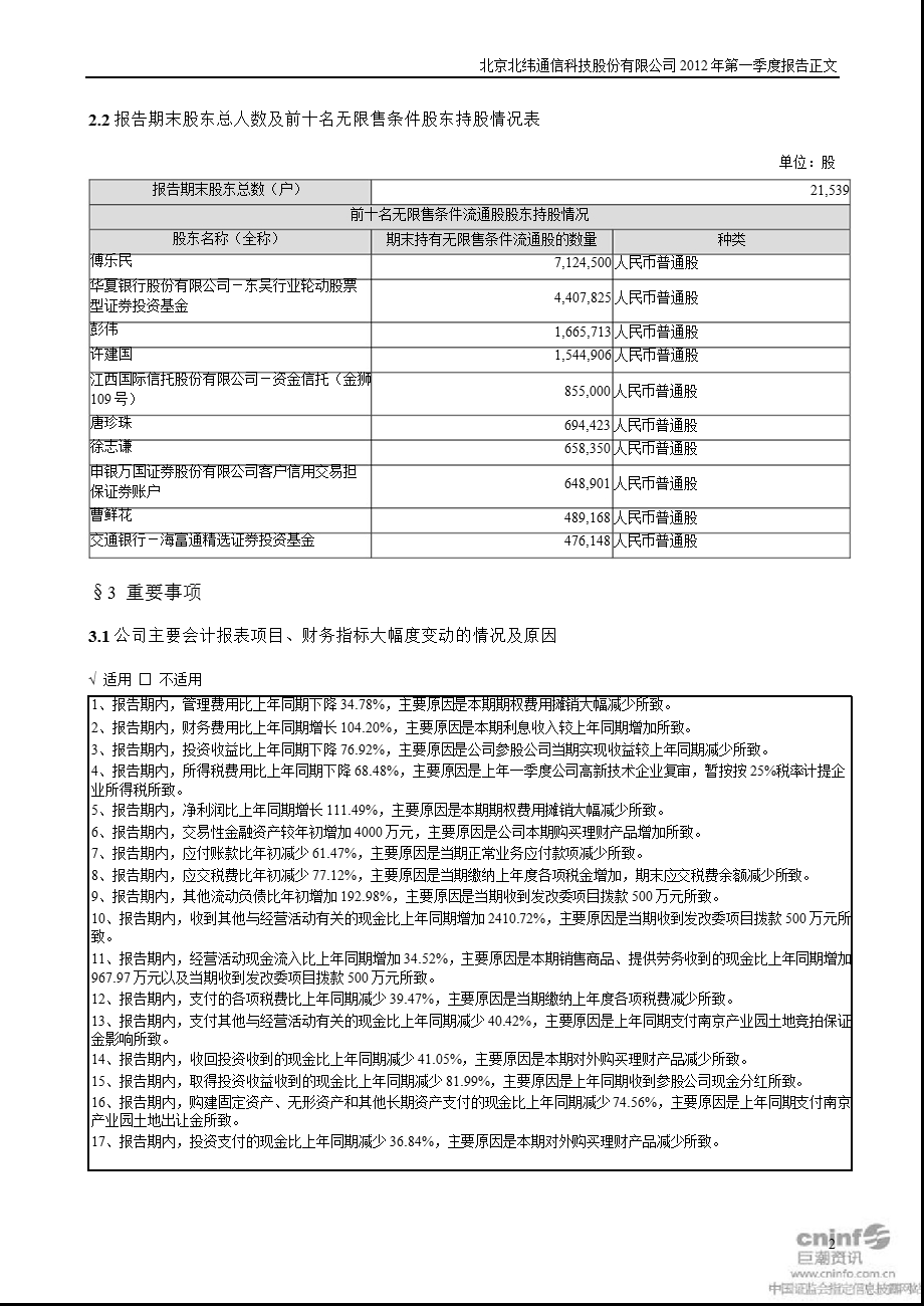 北纬通信：第一季度报告正文.ppt_第2页