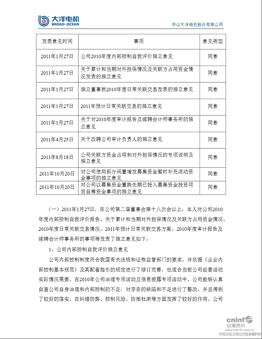 大洋电机：独立董事述职报告.ppt_第2页