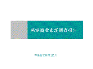 芜湖商业地产市场调查报告42p.ppt