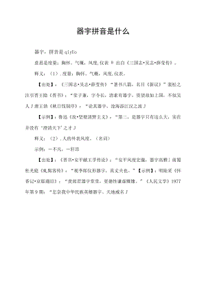 器宇拼音是什么.docx