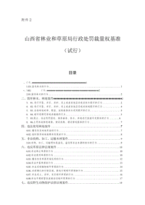 《山西省林业和草原局行政处罚裁量权基准（试行）》.docx