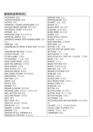 常用服装英语.docx
