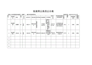 拟录用公务员公示表.docx