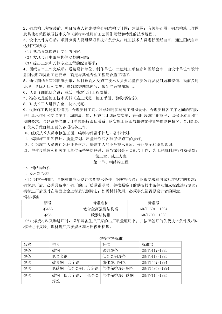 单层门式轻钢结构工程施工组织设计.doc(DOC19页).doc_第2页