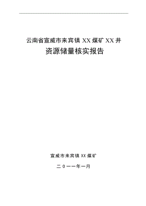 云南省宣威市来宾镇x煤矿x井资源储量核实报告.docx