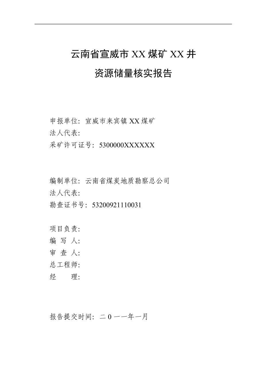 云南省宣威市来宾镇x煤矿x井资源储量核实报告.docx_第2页