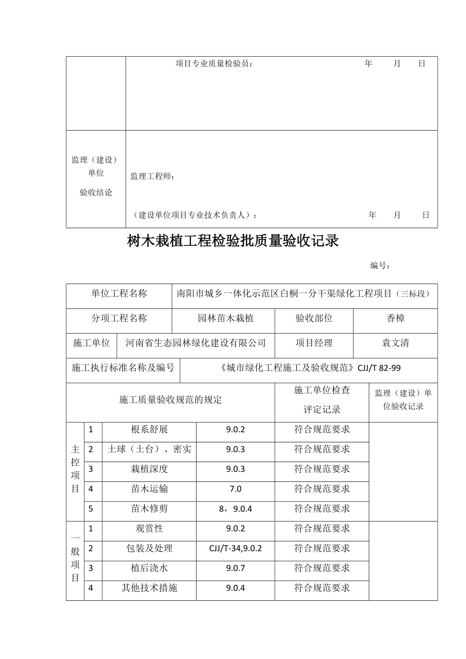 树木栽植工程检验批质量验收记录(DOC94页).doc_第2页