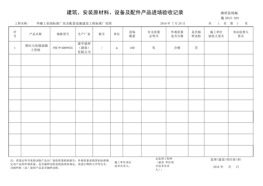 建筑、安装原材料、设备及配件产品进场验收记录(DOC32页).doc_第1页