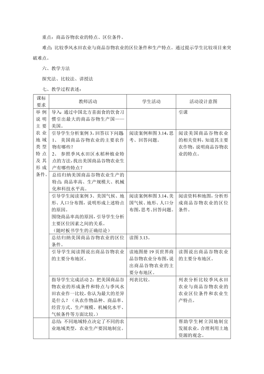 地理教案教学设计商品谷物农业.docx_第2页