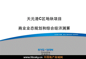 思源顾问北京天元港C区地块项目商业业态规划和综合经济测算.ppt