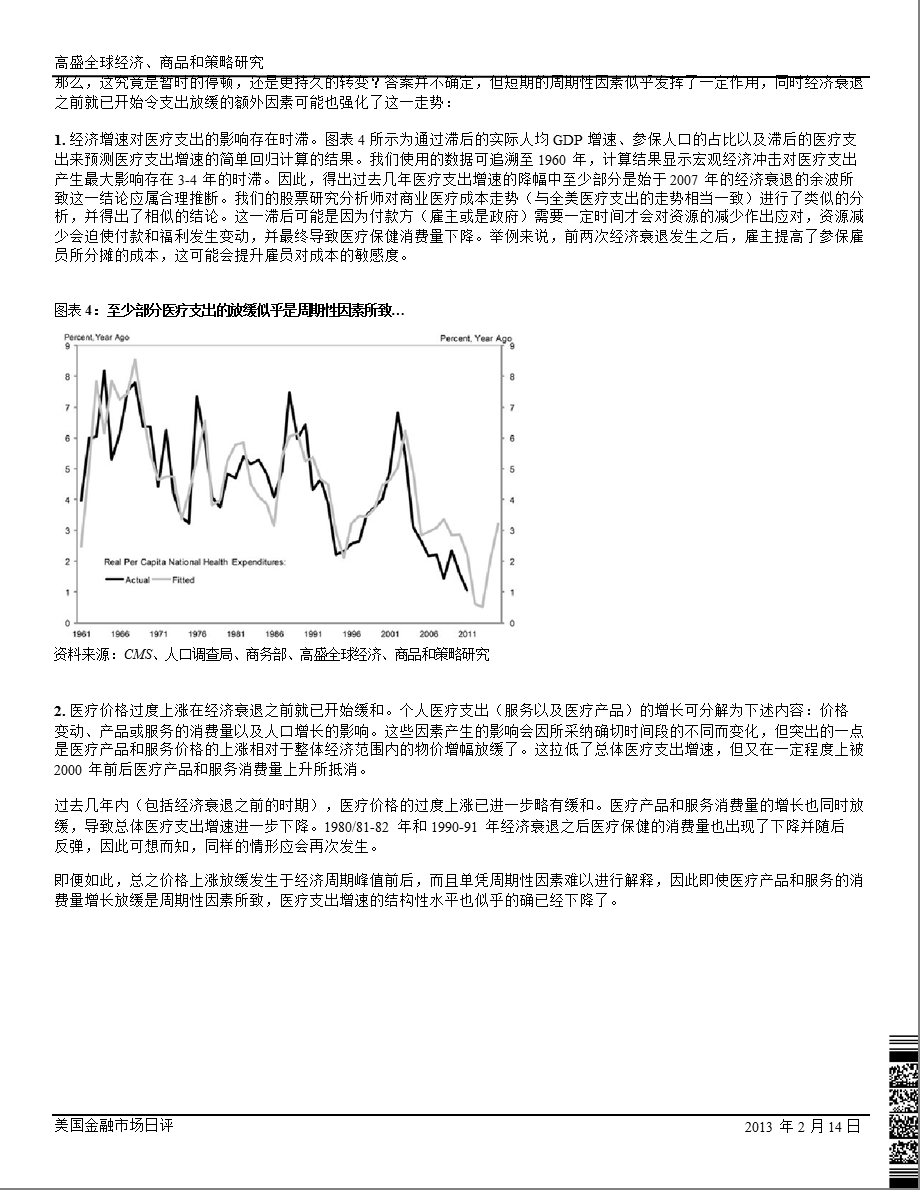 美国金融市场日评：医疗支出放缓将持续多久？130214.ppt_第3页